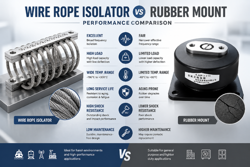 Τελευταίο ιστολόγιο της εταιρείας Wire Rope Isolator vs Rubber Mount: Σύγκριση απόδοσης