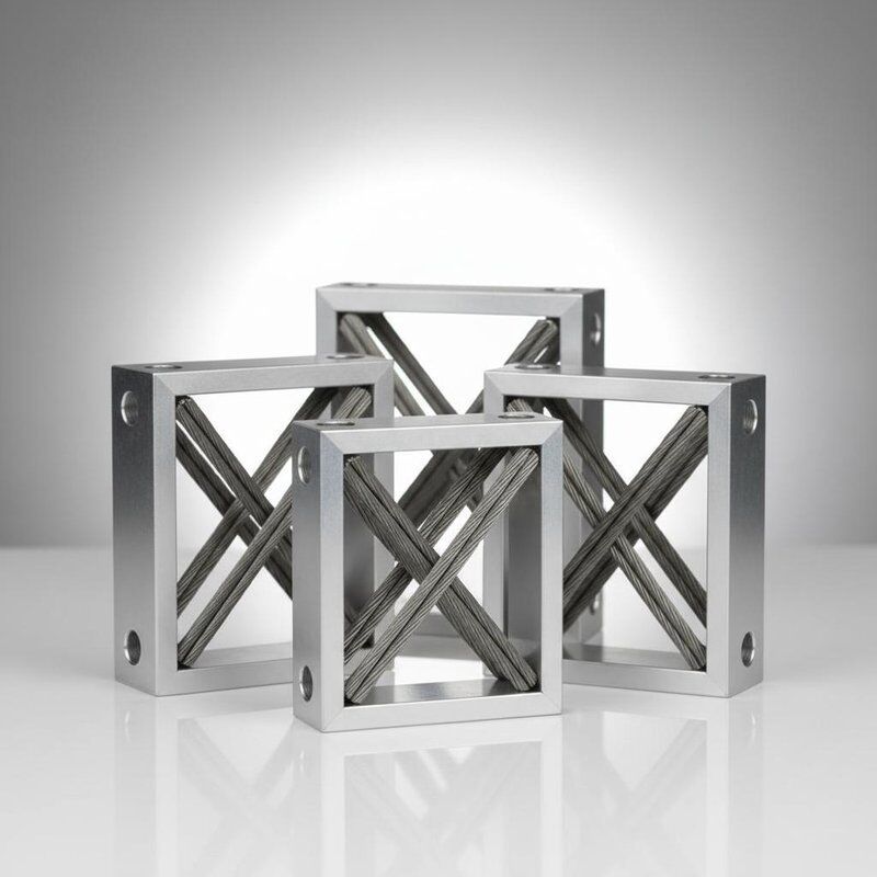 100G Isolatore in fune metallica resistente agli urti con costruzione in acciaio inossidabile o alluminio - Supporto antivibrante certificato ISO9001:2015